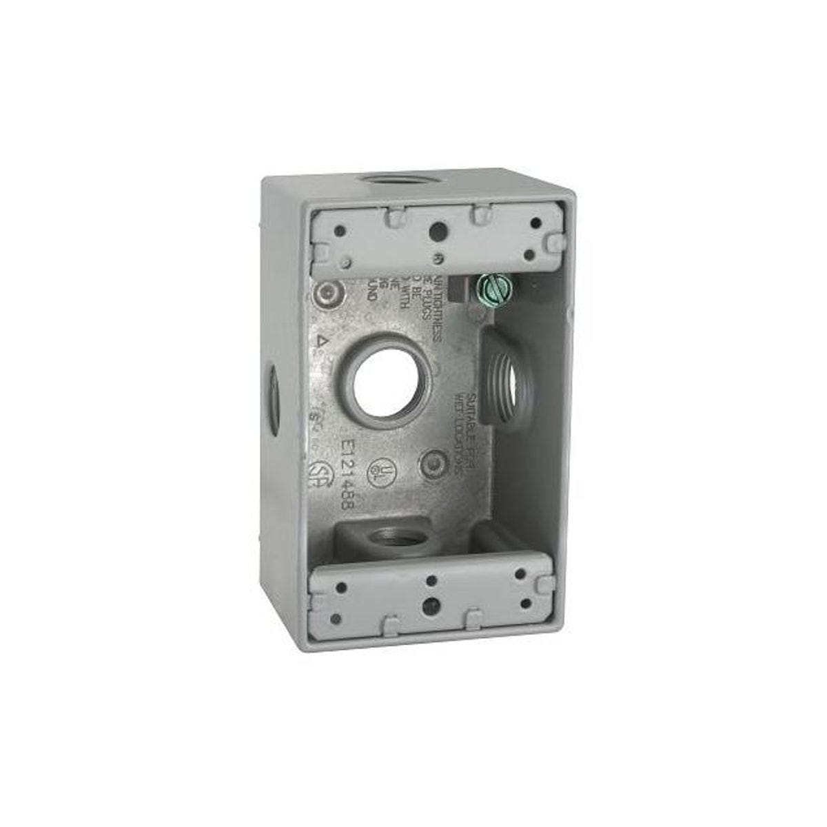 Bell Gray Aluminum 1-Gang Weatherproof Outdoor Box Bell Gray Aluminum 1-Gang Weatherproof Outdoor Box