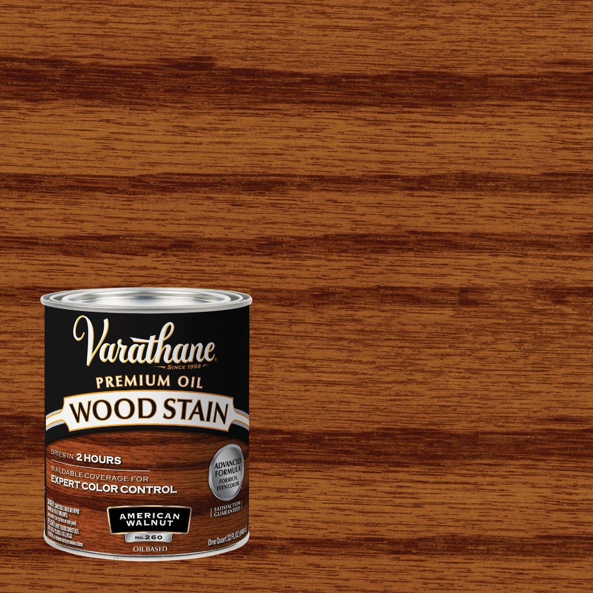 Varathane Premium Oil-Based Interior Wood Stain, American Walnut, 1 Qt. - photo 2 Varathane Premium Oil-Based Interior Wood Stain, American Walnut, 1 Qt. - photo 2