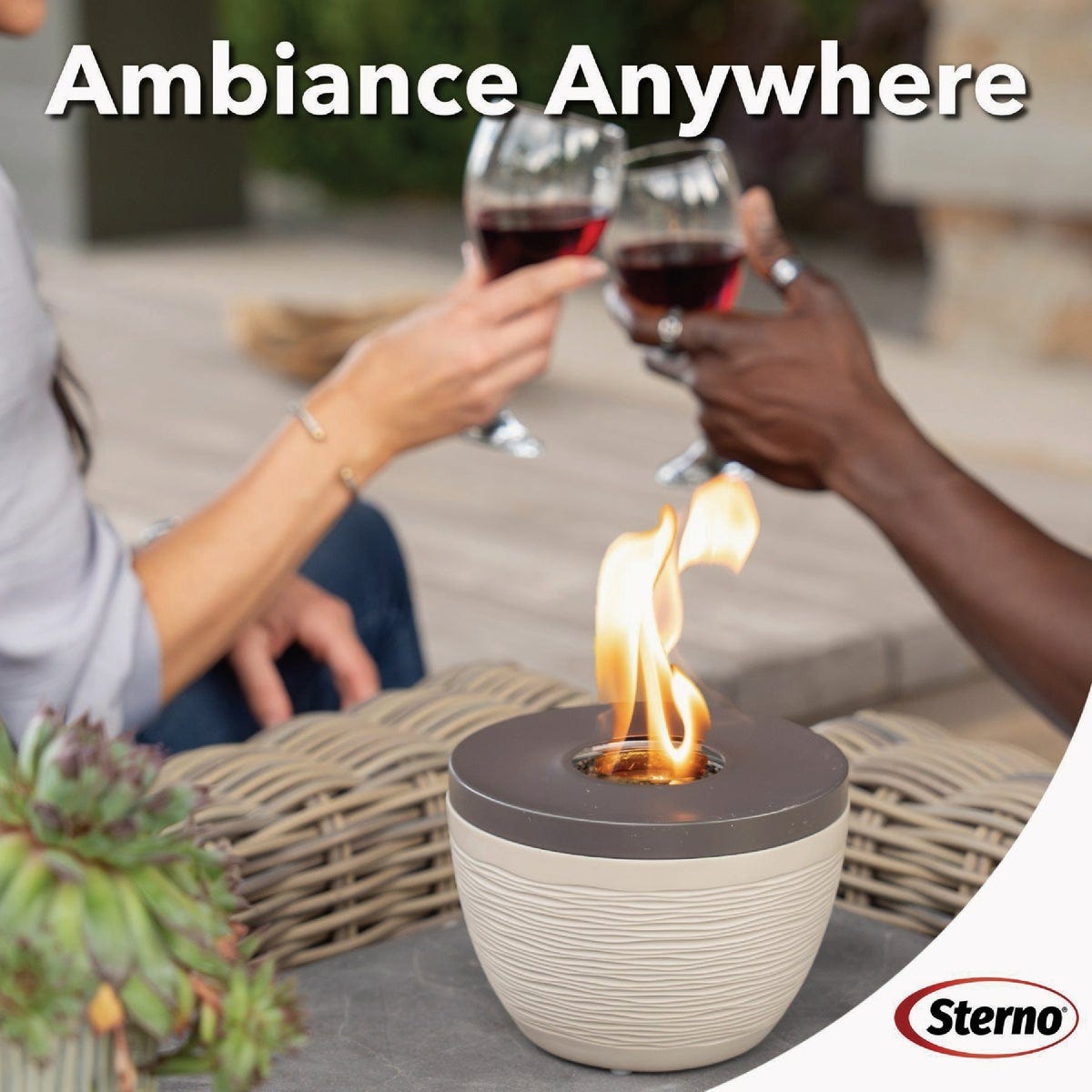 Sterno Small Cocoa & Sand with Dark Brown Lid Tabletop Fire Pit - photo 3