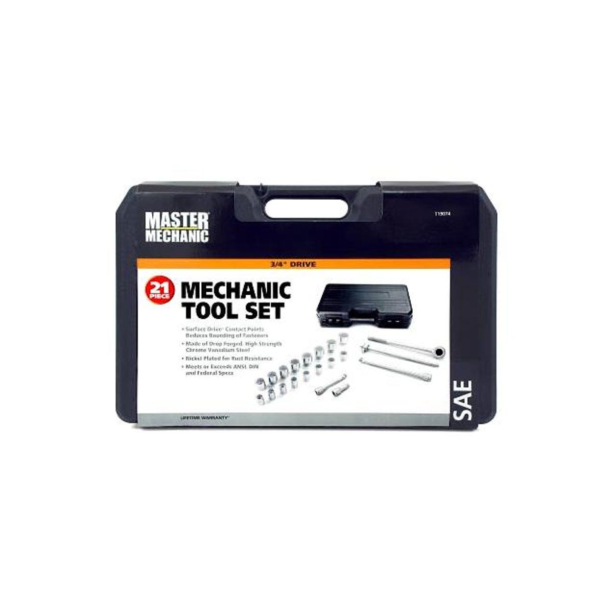 Master Mechanic 3/4 In. Drive SAE Socket Set (21-Piece)
