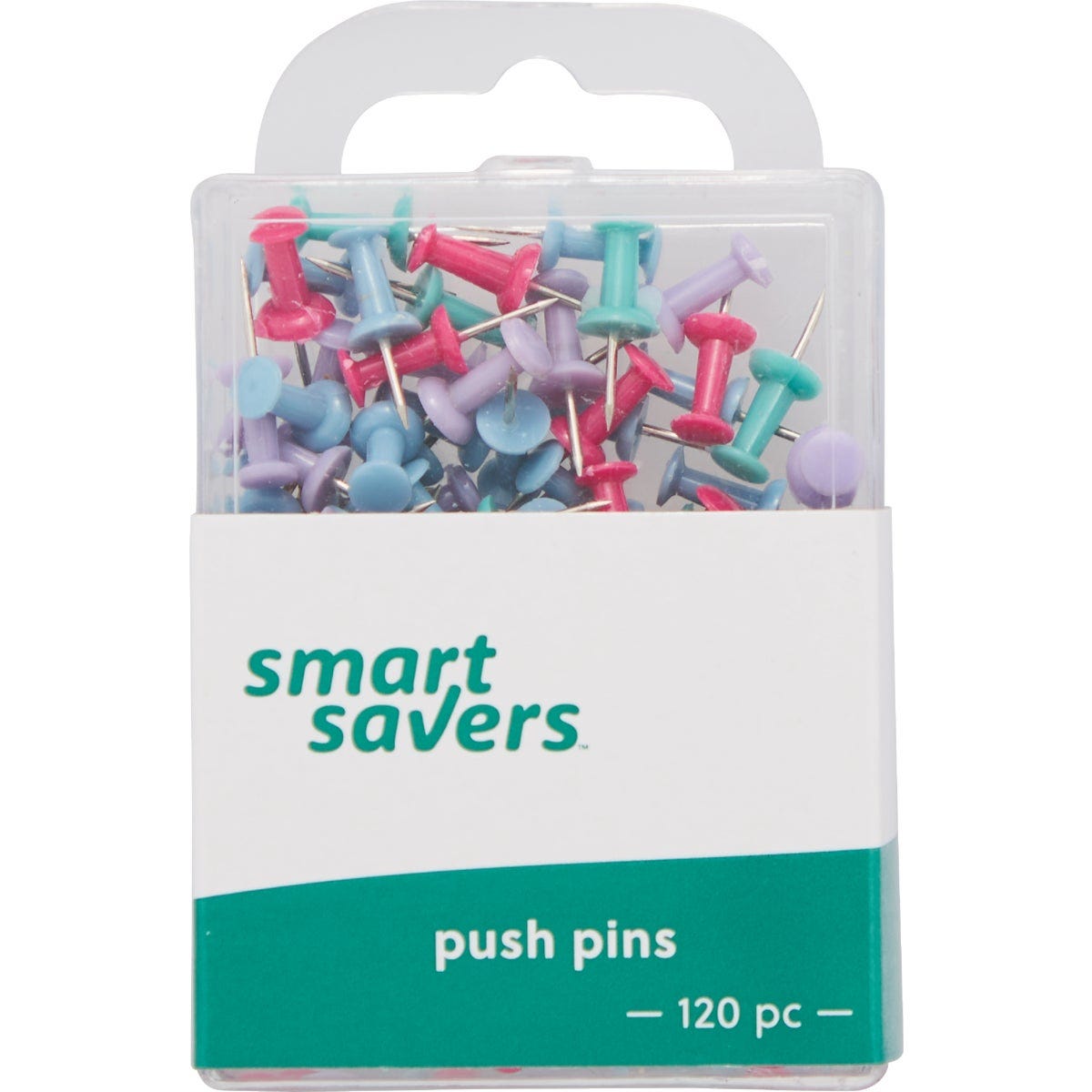 Smart Savers Assorted Color Push Pin (120-Pack)