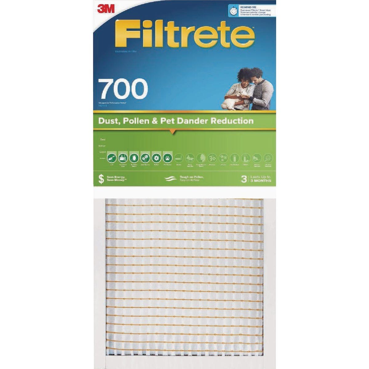 Filtrete 16 In. x 25 In. x 4 In. 700 MPR Dust, Pollen & Pet Dander Reduction Electrostatic Air Filter, MERV 8 Filtrete 16 In. x 25 In. x 4 In. 700 MPR Dust, Pollen & Pet Dander Reduction Electrostatic Air Filter, MERV 8