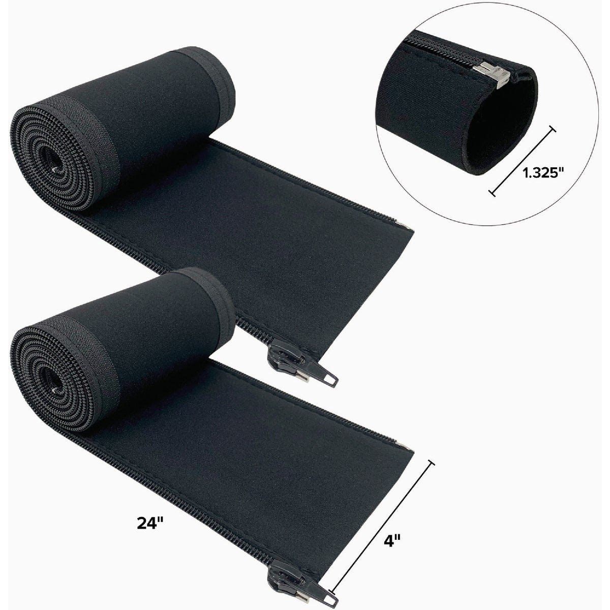 Wrap-It Storage 24 In. x 4 In. Black Zipper Cable Sleeve (2-Pack) - photo 6 Wrap-It Storage 24 In. x 4 In. Black Zipper Cable Sleeve (2-Pack) - photo 6