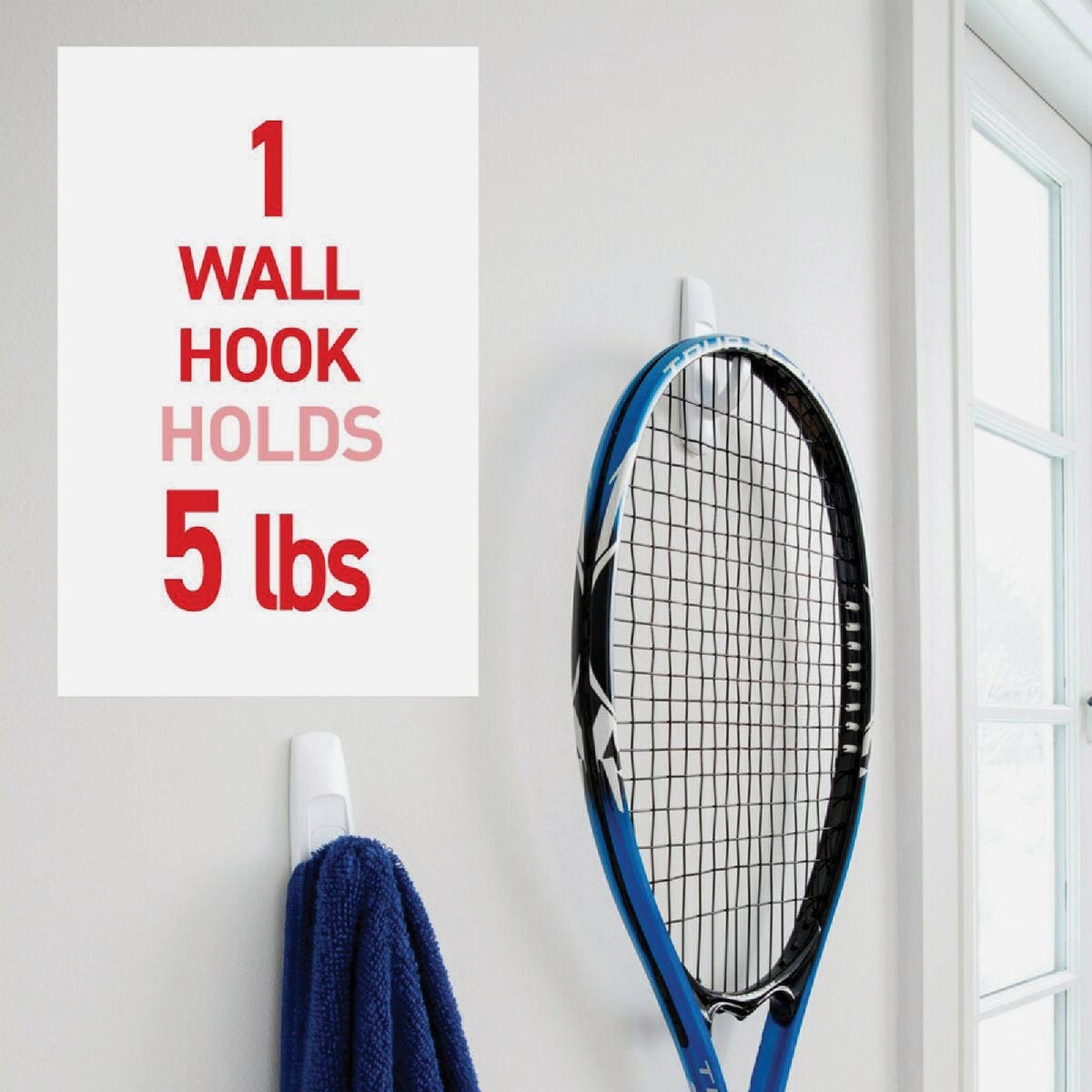 Command Large Utility Hook Value Pack, White, 6 Hooks, 16 Strips - photo 2