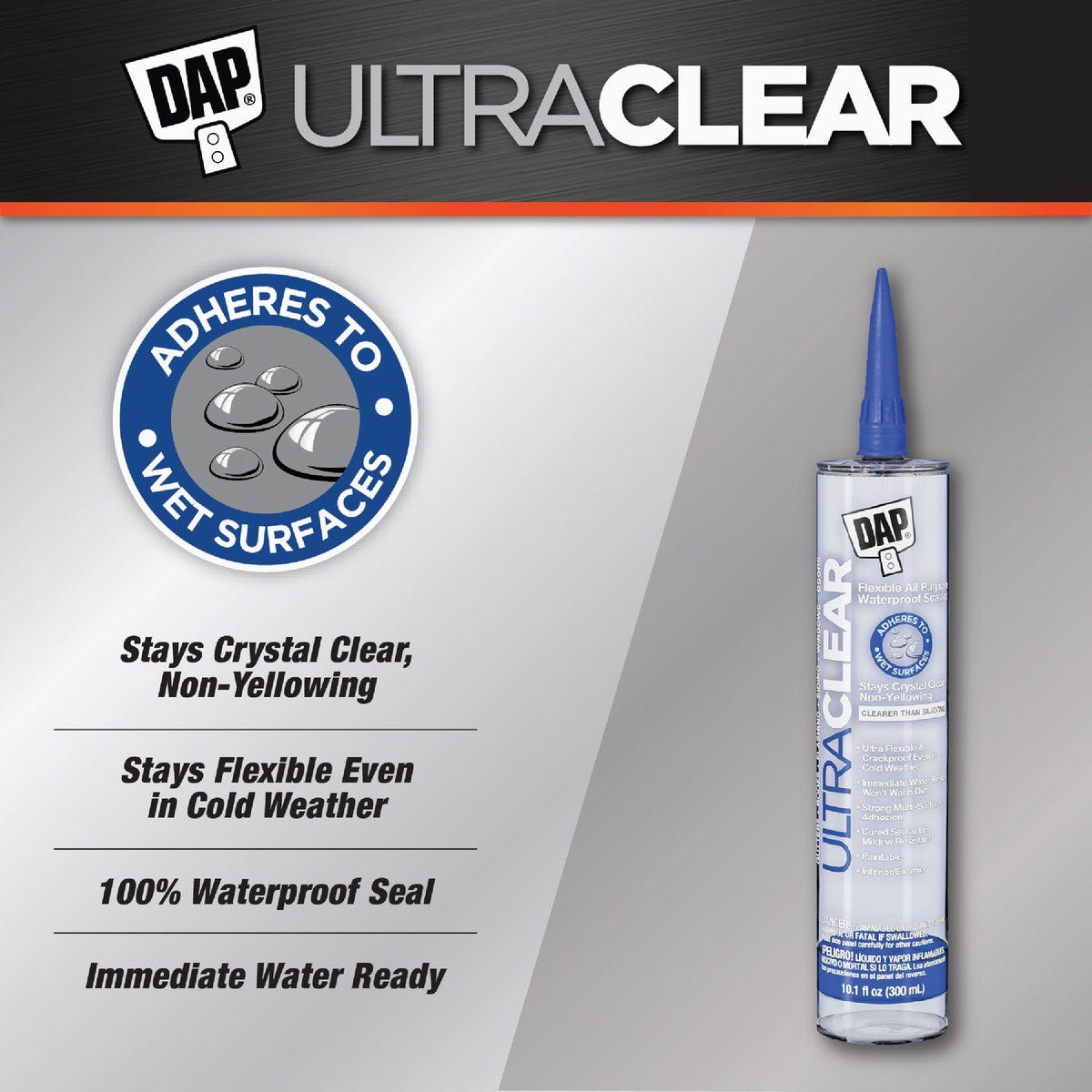 DAP Ultra Clear 10.1 Oz. Flexible Elastomeric Sealant, Clear - photo 2 DAP Ultra Clear 10.1 Oz. Flexible Elastomeric Sealant, Clear - photo 2