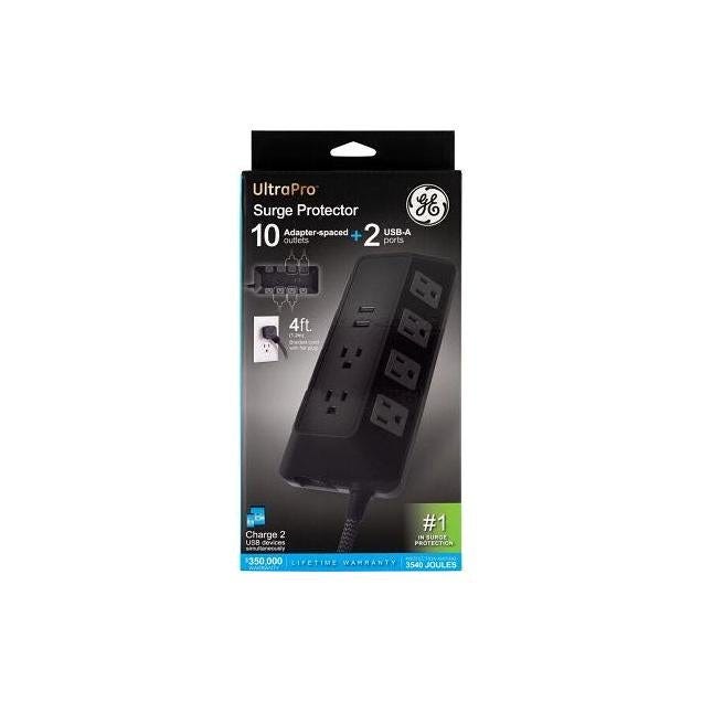 GE 4 Ft. 10-Outlet 3540 Joules Surge Protector GE 4 Ft. 10-Outlet 3540 Joules Surge Protector