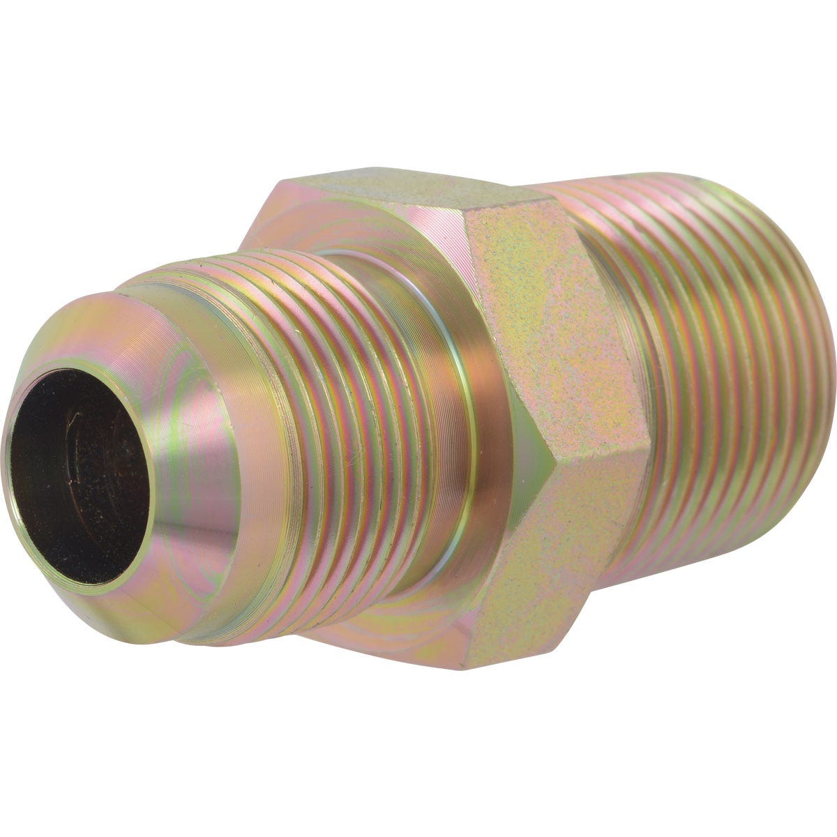 Eastman 5/8 In. OD Flare x 3/4 In. MIP (Tapped 1/2 In. FIP) Zinc-Plated Carbon Steel Adapter Gas Fitting