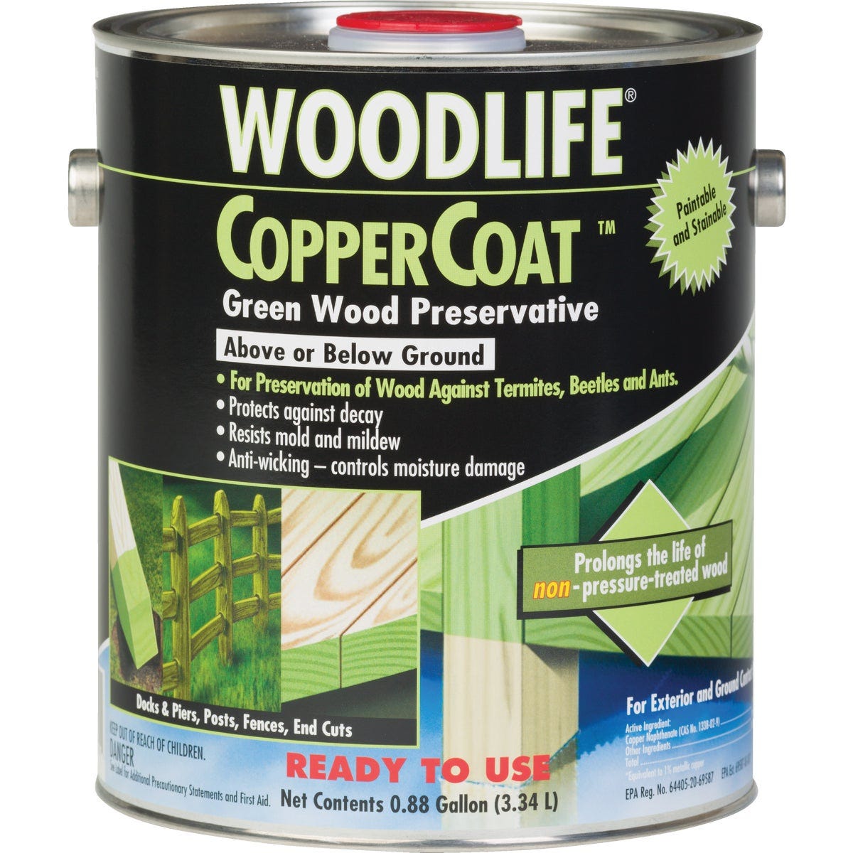 Rust-Oleum Woodlife Water-Based Coppercoat Green Wood Preservative, 1 Gal. - photo 2