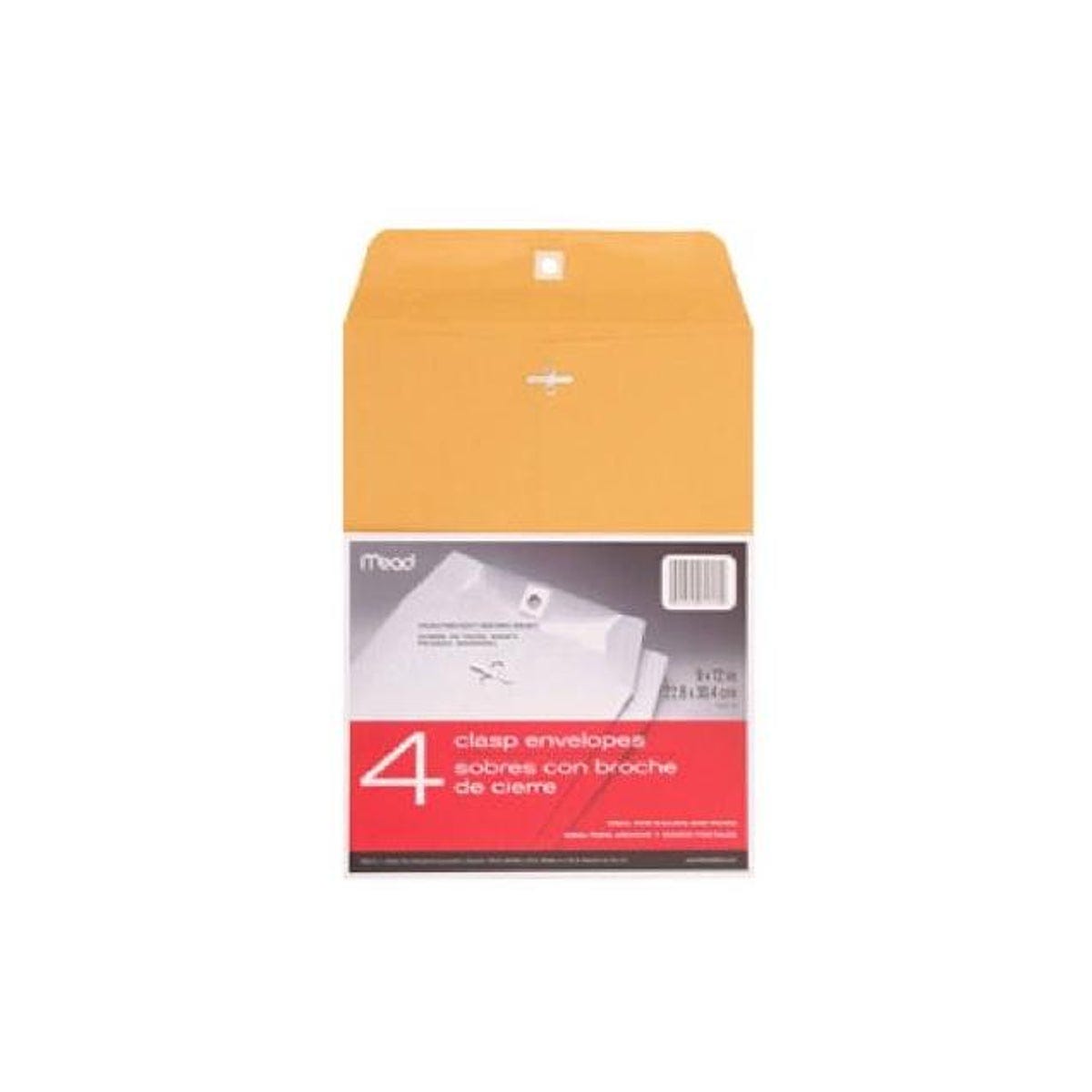 Mead 9 In. x 12 In. Heavyweight Clasp Envelopes (4-Pack)