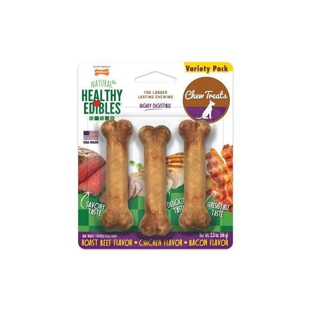 Nylabone 3-Pack Healthy Edibles All-Natural Long-Lasting Chew Treats for X-Small/Petite Dogs