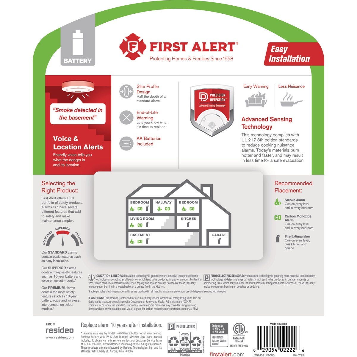 First Alert Battery Powered Photoelectric Combination Alarm with Voice - photo 2 First Alert Battery Powered Photoelectric Combination Alarm with Voice - photo 2