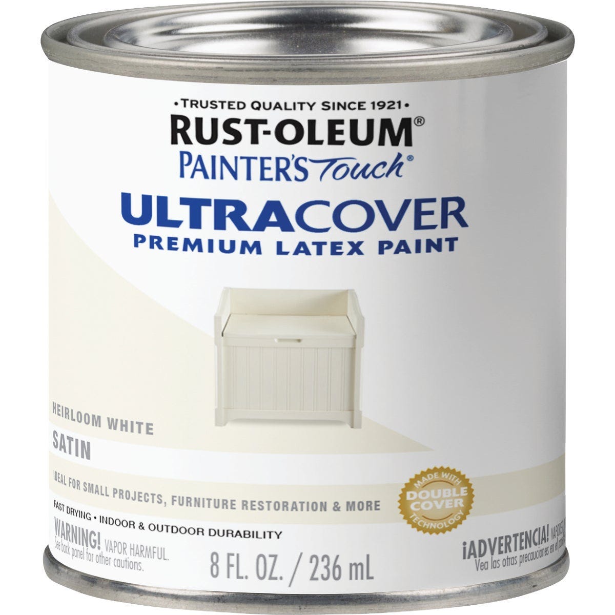 Rust-Oleum Painter's Touch 2X Ultra Cover Premium Latex Paint, Satin Heirloom White, 1/2 Pt. - photo 2 Rust-Oleum Painter's Touch 2X Ultra Cover Premium Latex Paint, Satin Heirloom White, 1/2 Pt. - photo 2
