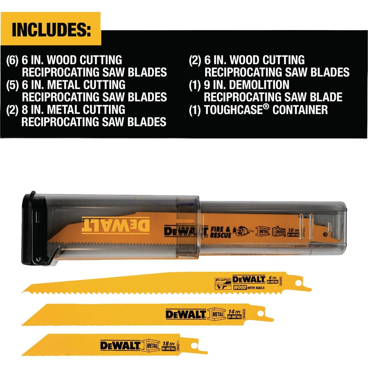 DEWALT Bi-Metal Reciprocating Saw Blade Set (16-Piece) - photo 2 DEWALT Bi-Metal Reciprocating Saw Blade Set (16-Piece) - photo 2