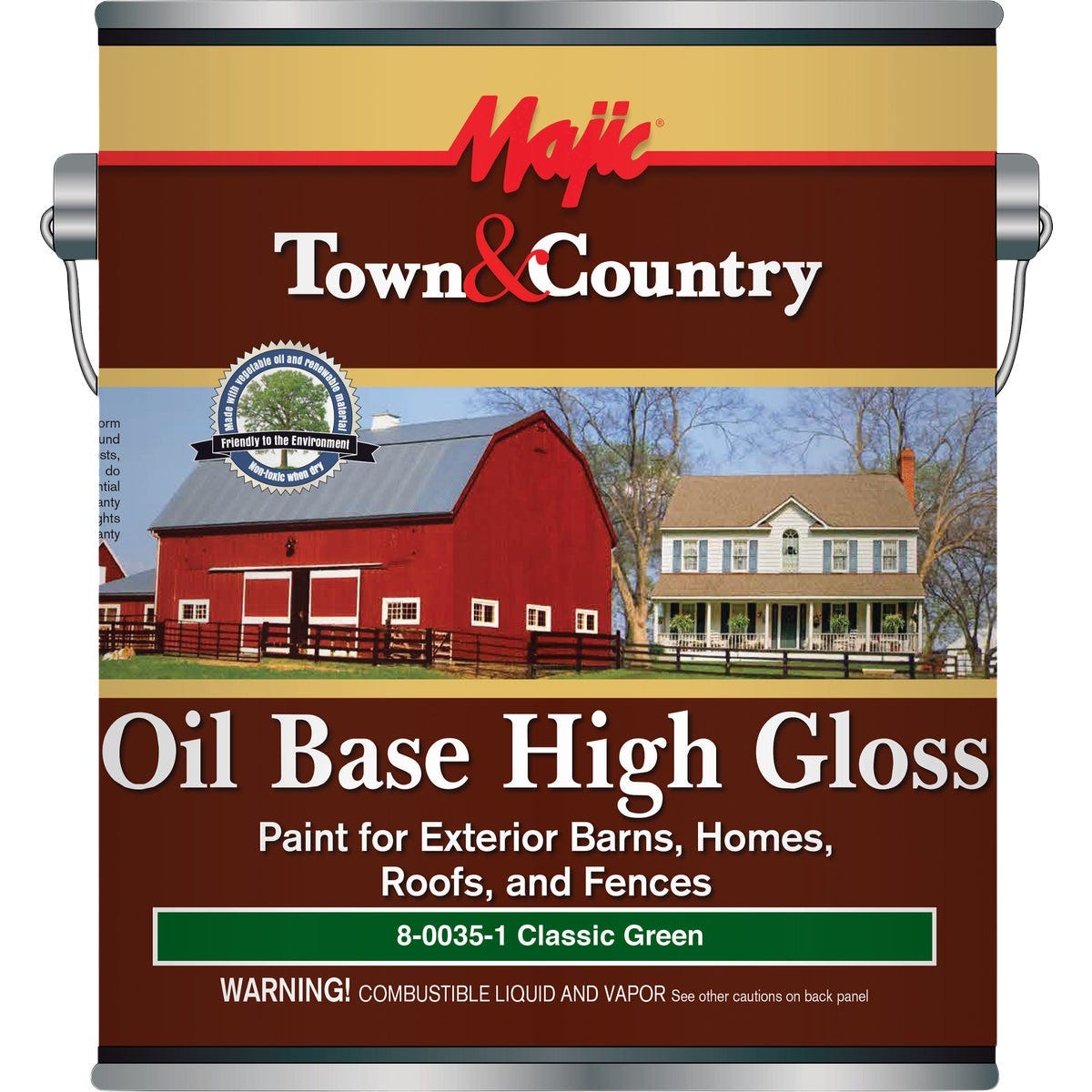 Majic Town and Country Oil-Based High-Gloss Barn and Fence Paint, Green, 1 Gal. - photo 2 Majic Town and Country Oil-Based High-Gloss Barn and Fence Paint, Green, 1 Gal. - photo 2