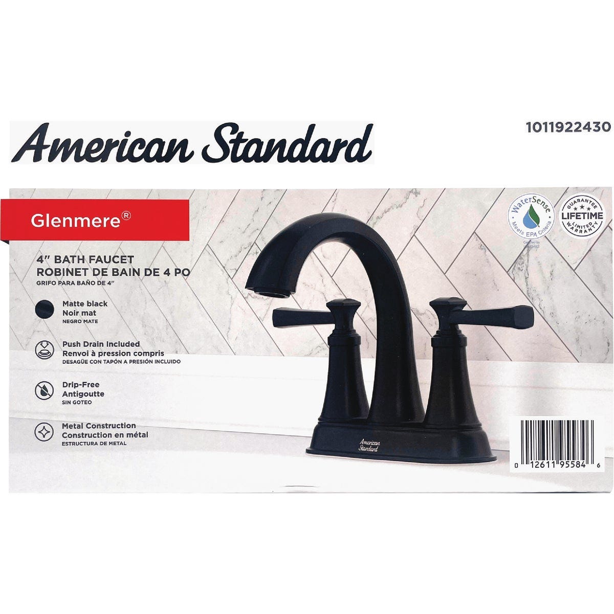 American Standard Glenmere Matte Black 2-Handle Lever 4 In. Centerset Bathroom Faucet with Pop-Up - photo 2 American Standard Glenmere Matte Black 2-Handle Lever 4 In. Centerset Bathroom Faucet with Pop-Up - photo 2