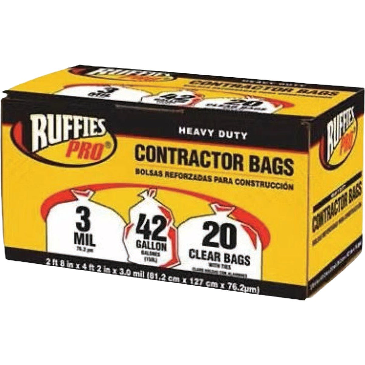 Ruffies 42 Gal. Clear Contractor Bags (20-Count) - photo 2