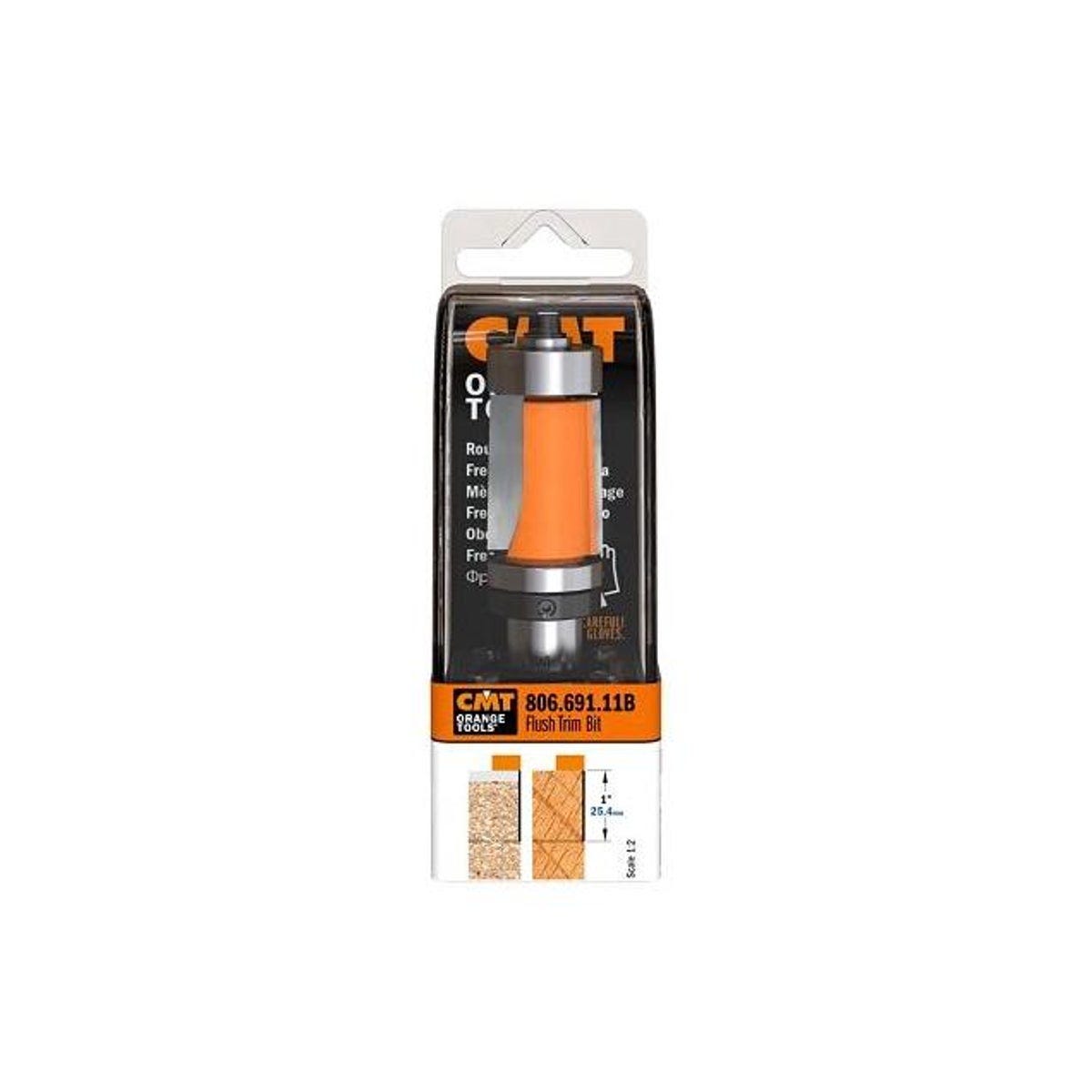 CMT Orange Tools 1 In. 1/2 In. Shank Flush Trim Router Bit with Double Bearing - photo 2