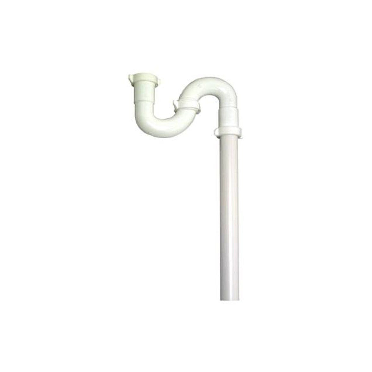 Master Plumber White Plastic Lavatory/Kitchen Floor Drain S-Trap