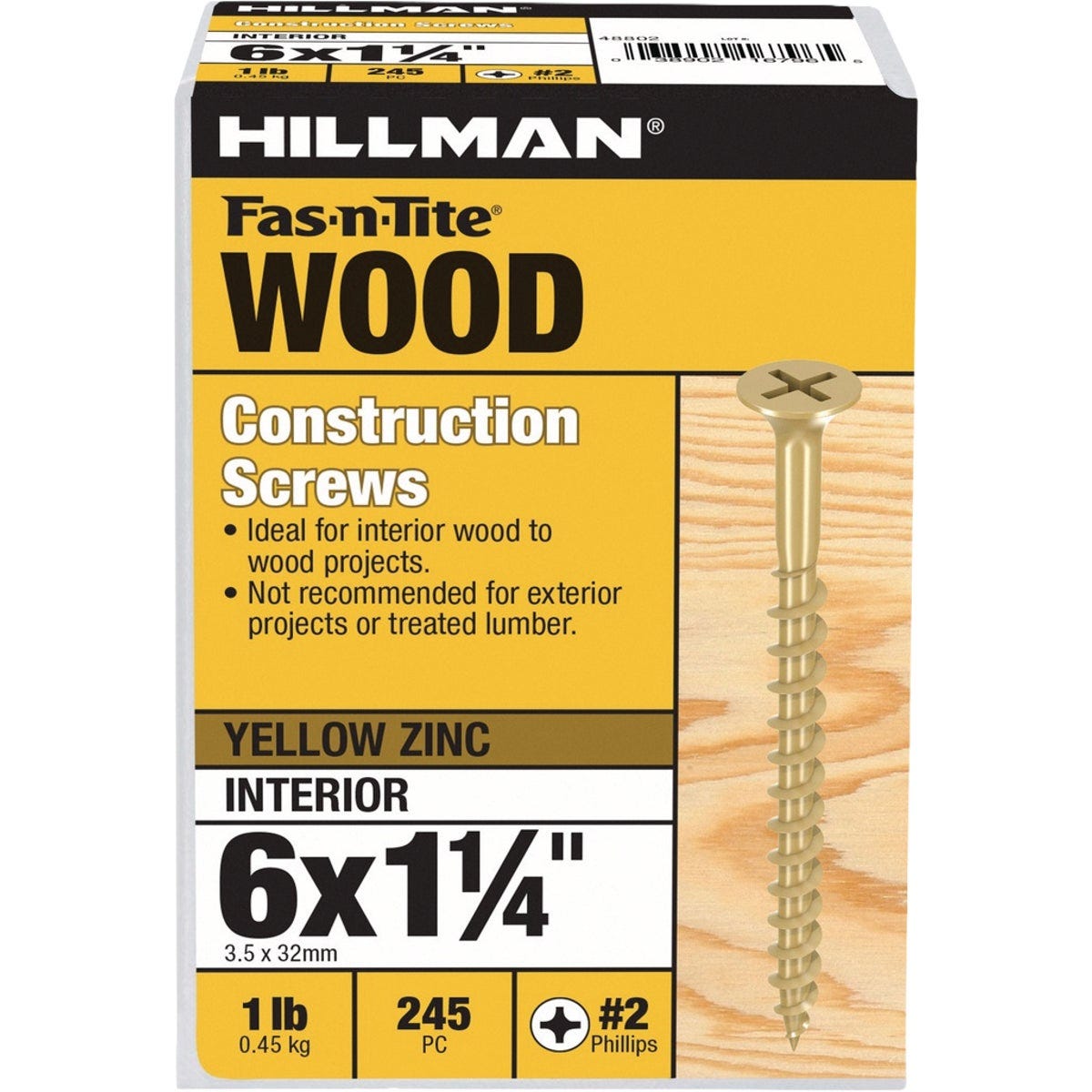 Hillman Fas-n-Tite #6 x 1-1/4 In. Phillips Bugle Head Interior Construction Wood Screw (245-Count) Hillman Fas-n-Tite #6 x 1-1/4 In. Phillips Bugle Head Interior Construction Wood Screw (245-Count)