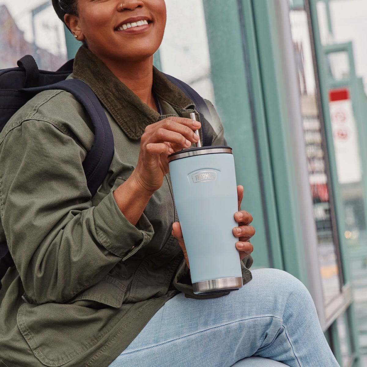 Thermos 24 Oz. Cold Tumbler with Straw, Glacier - photo 2 Thermos 24 Oz. Cold Tumbler with Straw, Glacier - photo 2