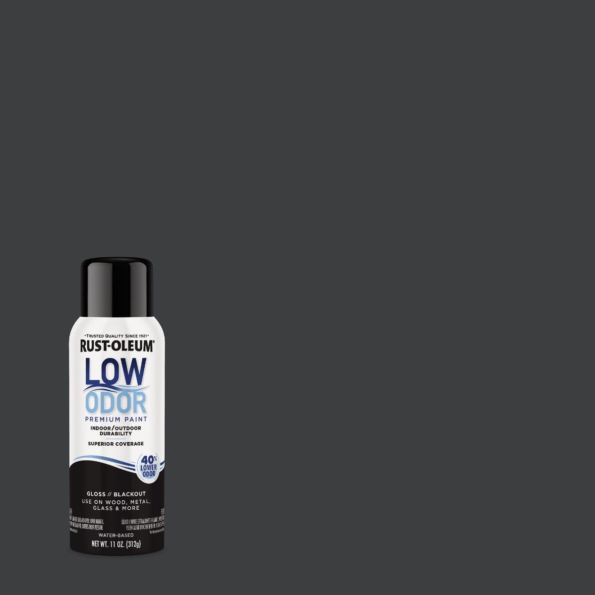 Rust-Oleum Low Odor Water-Based 11 Oz. Gloss Spray Paint, Blackout Rust-Oleum Low Odor Water-Based 11 Oz. Gloss Spray Paint, Blackout