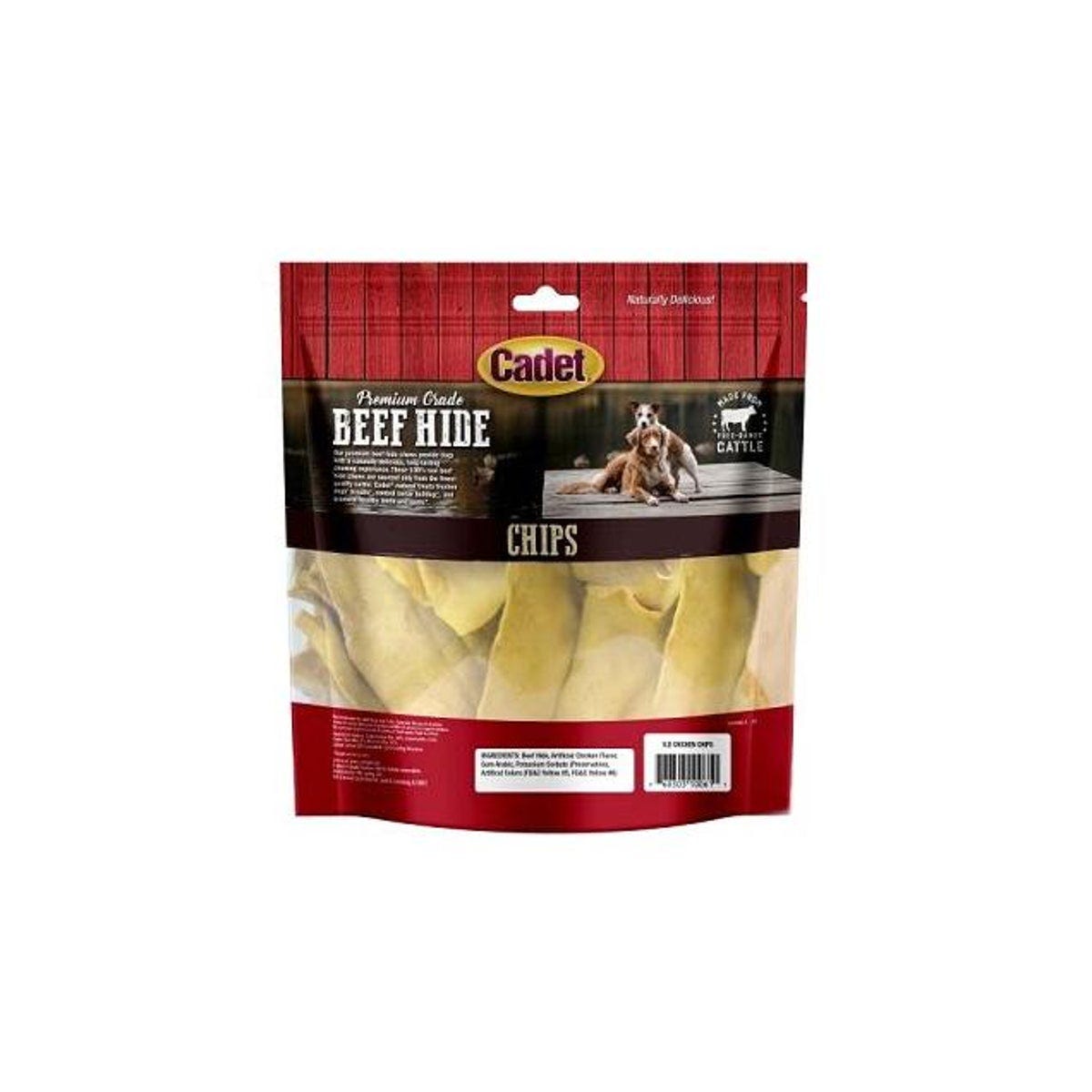 Cadet 1 Lb. Premium Grade Chicken Flavor Beef Hide Chew Chips Dog Treat - photo 2