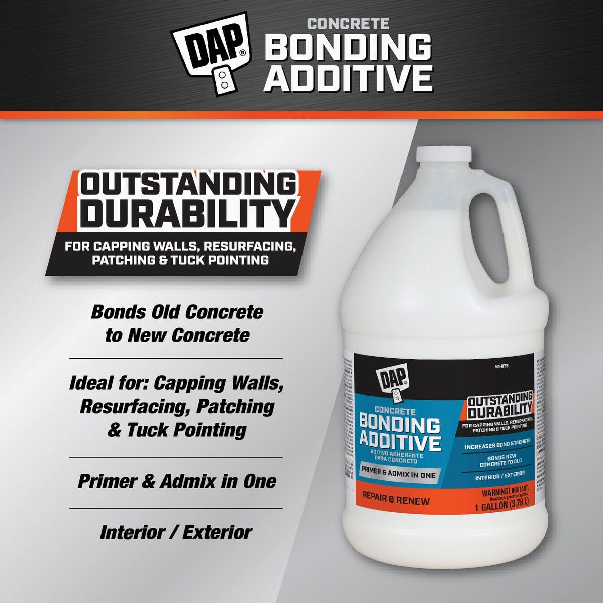 DAP 1 Gal. Concrete Bonding Additive, White - photo 2 DAP 1 Gal. Concrete Bonding Additive, White - photo 2
