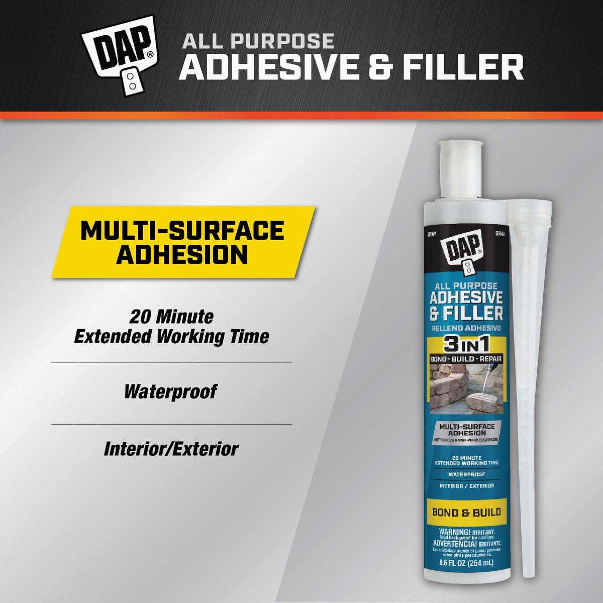 DAP 8.6 Oz. All Purpose Adhesive & Filler - photo 2 DAP 8.6 Oz. All Purpose Adhesive & Filler - photo 2