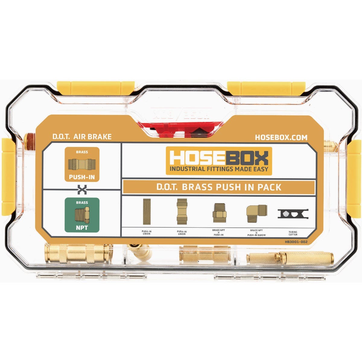 Hosebox D.O.T. Brass Push-In Fittings Pack Comprehensive Kit Hosebox D.O.T. Brass Push-In Fittings Pack Comprehensive Kit