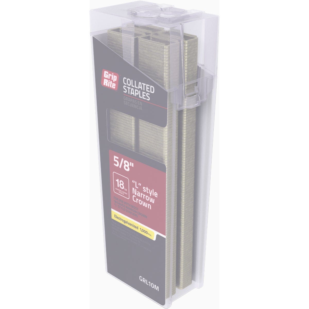 Grip-Rite 1/4 In. x 5/8 In. 18-Gauge Electrogalvanized L-Style Narrow Collated Crown Staple (1000 Ct.) - photo 3
