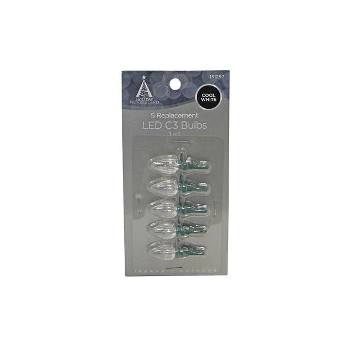 Holiday Wonderland C3 Cool White Christmas Lights LED Replacement Bulb (5-Pack)