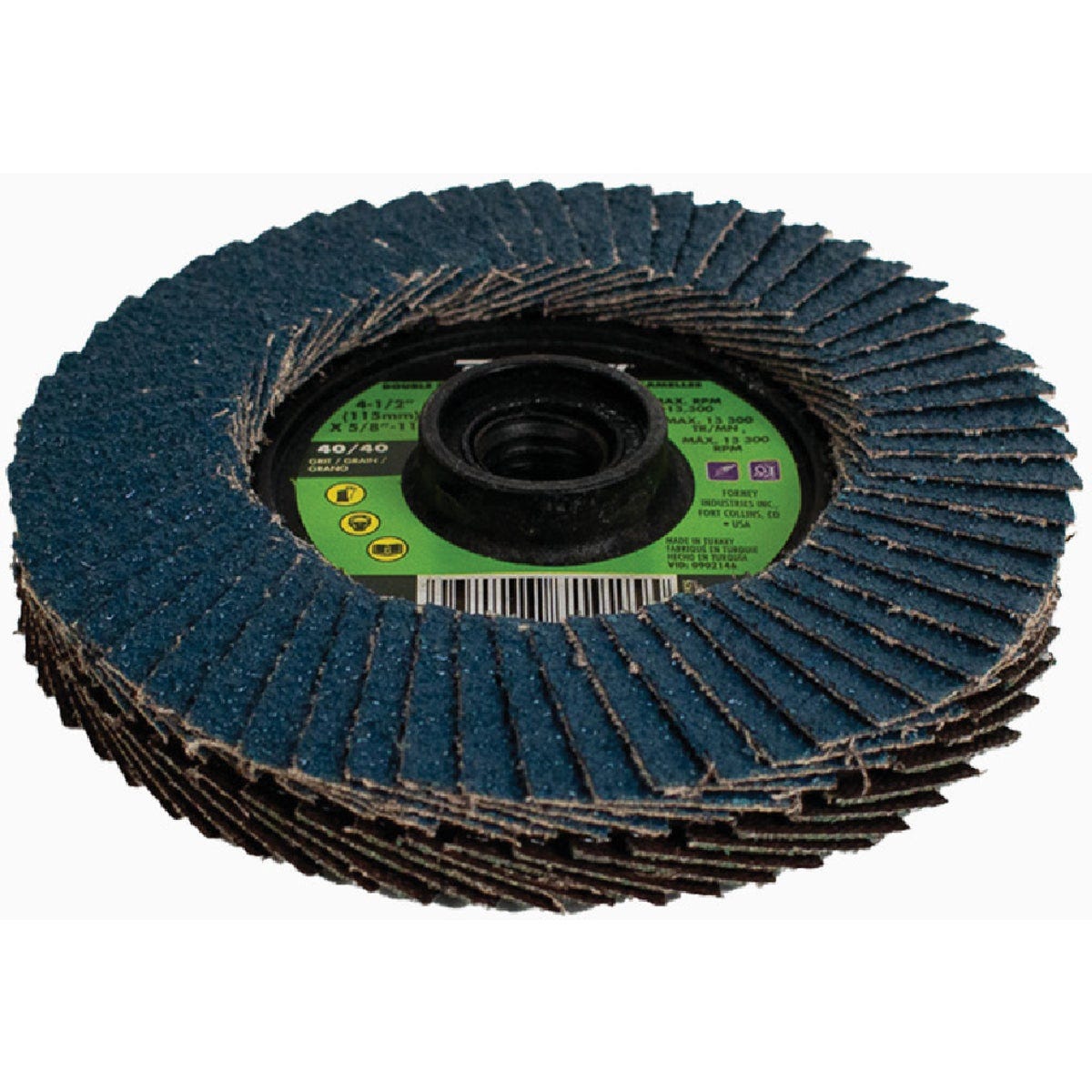 Forney 4-1/2 In. x 5/8 In. 40-Grit Type 29 Double Sided Flap Disc - photo 4