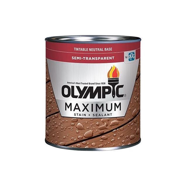 Olympic Semi-Transparent Oil Maximum Deck, Fence & Siding Exterior Stain & Sealant, Neutral Tint Base, 1 Gal.