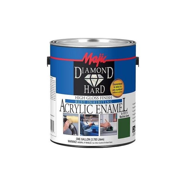 Majic Diamondhard Anti-Rust Acrylic Enamel Paint, High Gloss Machine Green, 1 Gal. Majic Diamondhard Anti-Rust Acrylic Enamel Paint, High Gloss Machine Green, 1 Gal.