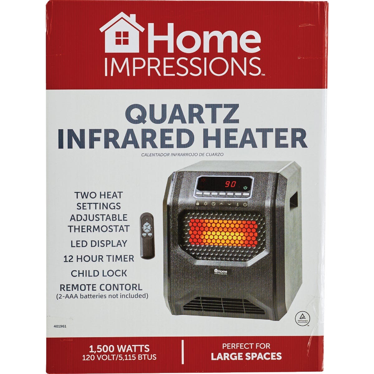 Home Impressions 1500W 120V Quartz Heater - photo 2