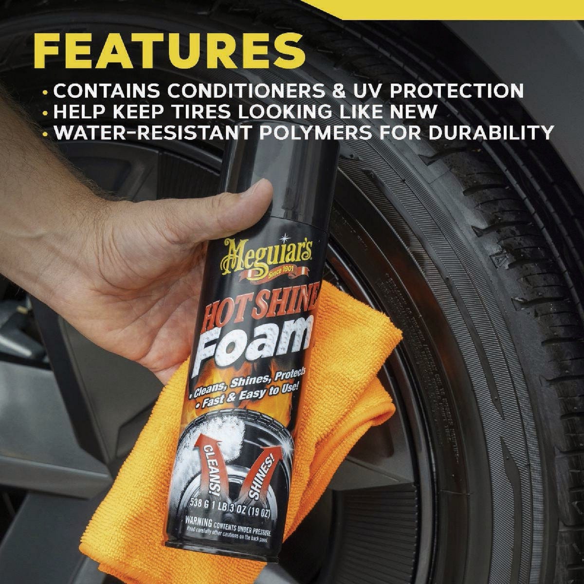 Meguiar's 19 Oz. Hot Shine Tire Foam - photo 2 Meguiar's 19 Oz. Hot Shine Tire Foam - photo 2