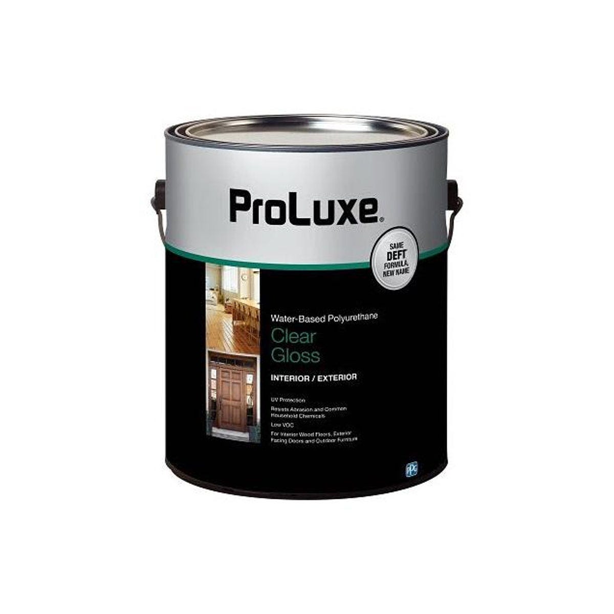 Proluxe 1 Gal. Gloss Water-Based Polyurethane Finish Proluxe 1 Gal. Gloss Water-Based Polyurethane Finish