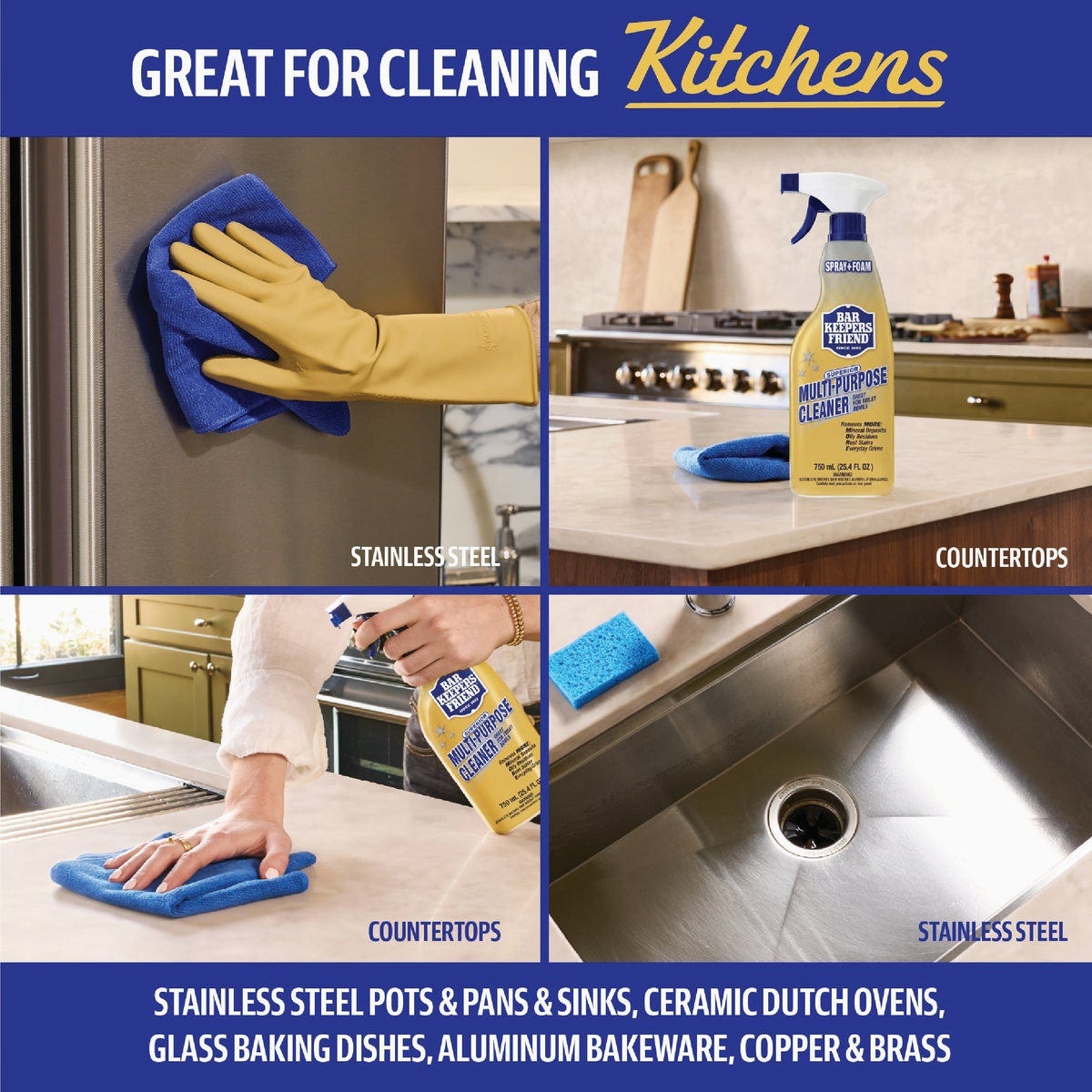 Bar Keepers Friend 25.4 Oz. Spray and Foam Multi-Purpose Cleaner - photo 4
