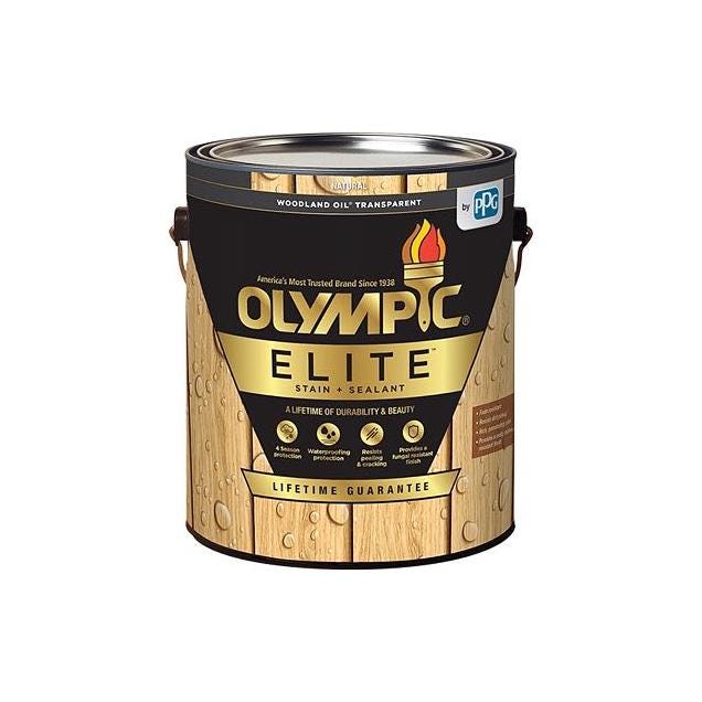 Olympic Elite Woodland Oil Exterior Stain & Sealant, Natural, 1 Gal.