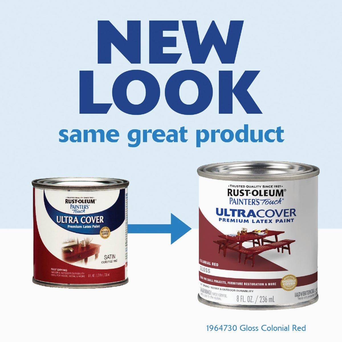 Rust-Oleum Painter's Touch 2X Ultra Cover Premium Latex Paint, Gloss Colonial Red, 1/2 Pt. - photo 3