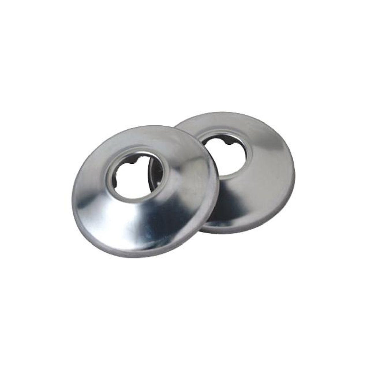 Master Plumber 1/2 In. Iron/3/4 In. Copper Chrome Finish Shallow Pipe Cover Flange (2-Pack)