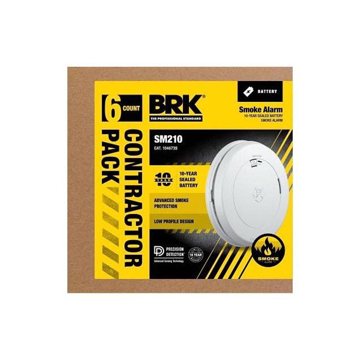 BRK 10-Year 6-Pack Photoelectric Smoke Alarm