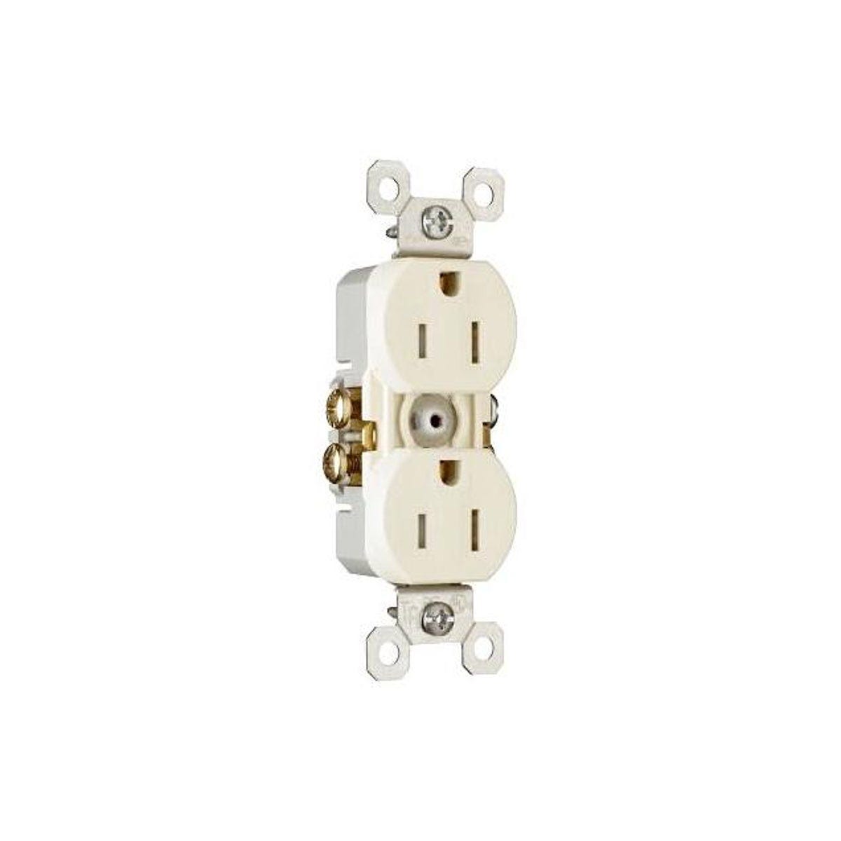 Legrand Pass & Seymour 15A 125V Grounded Duplex Outlet, Light Almond (10-Pack)
