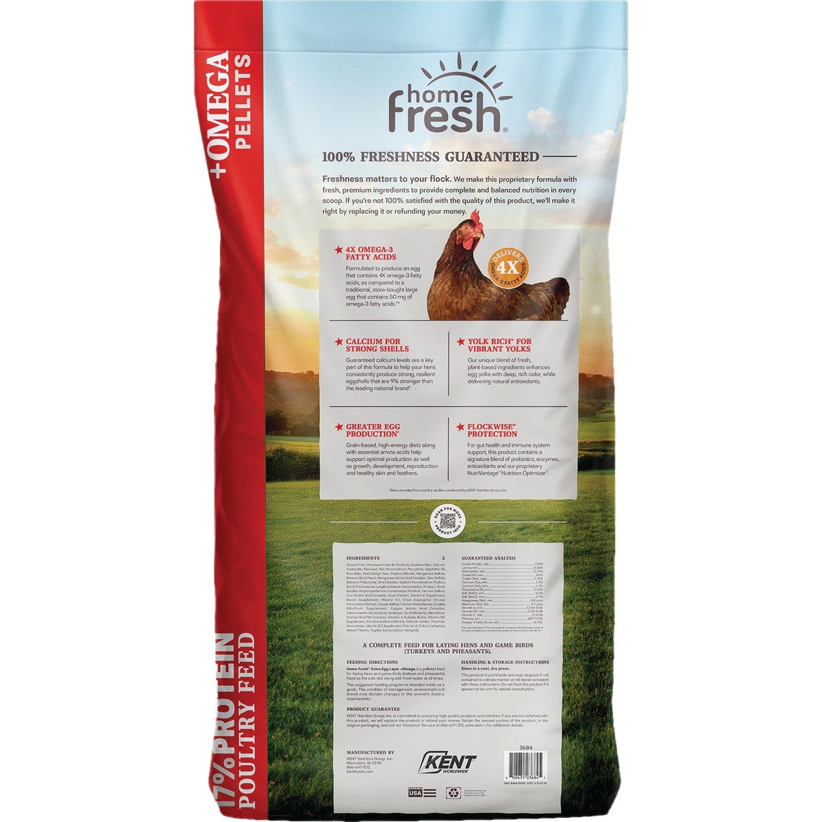 Kent Home Fresh Extra Egg Layer + Omega 50 Lb. Pellet Feed - photo 2