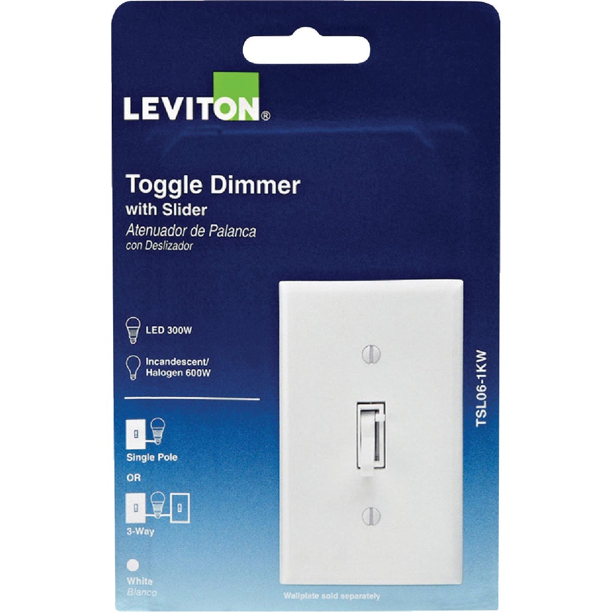Leviton Incandescent/Halogen/LED/CFL White Slide Dimmer Switch - photo 2