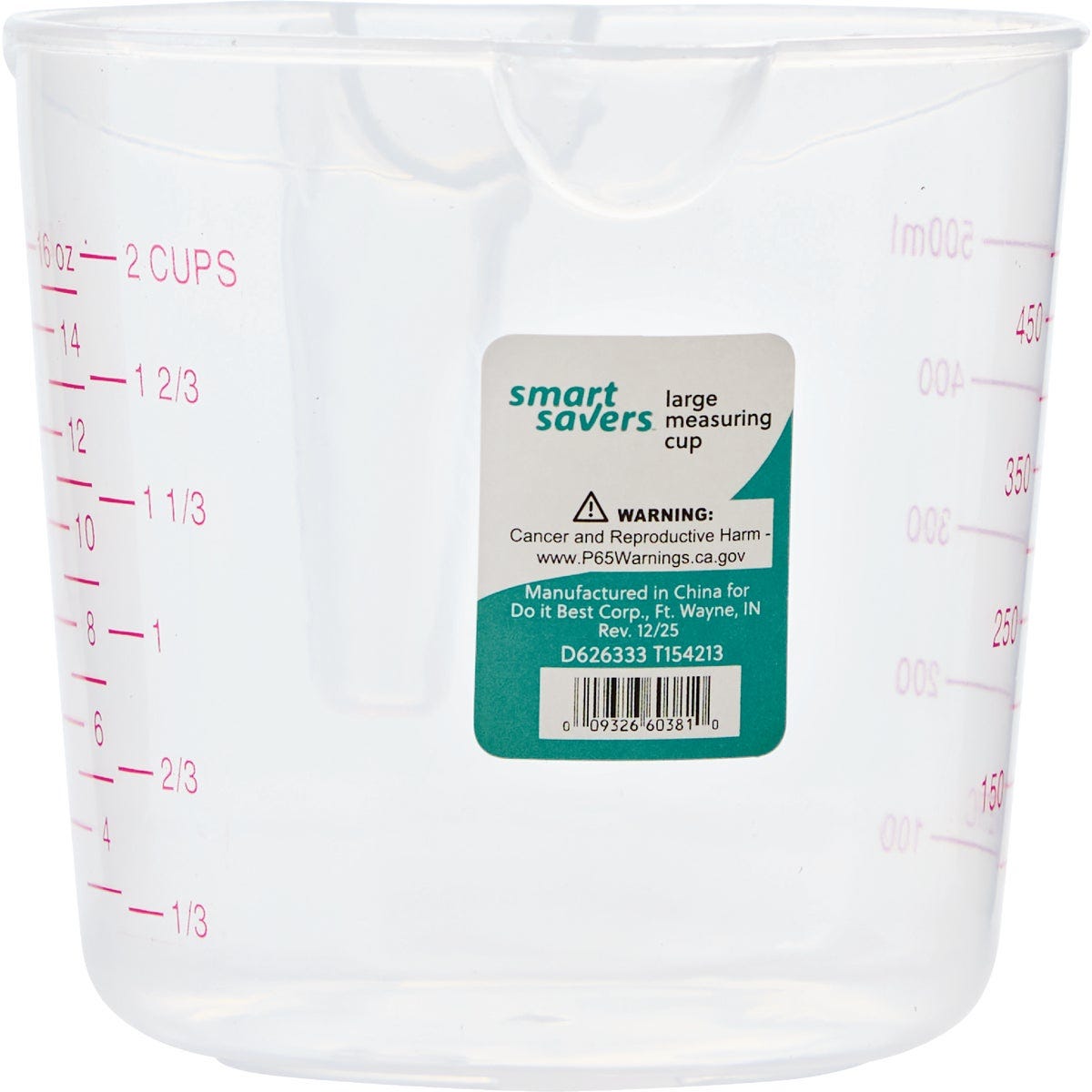 Smart Savers 2 Cup White Plastic Measuring Cup - photo 2