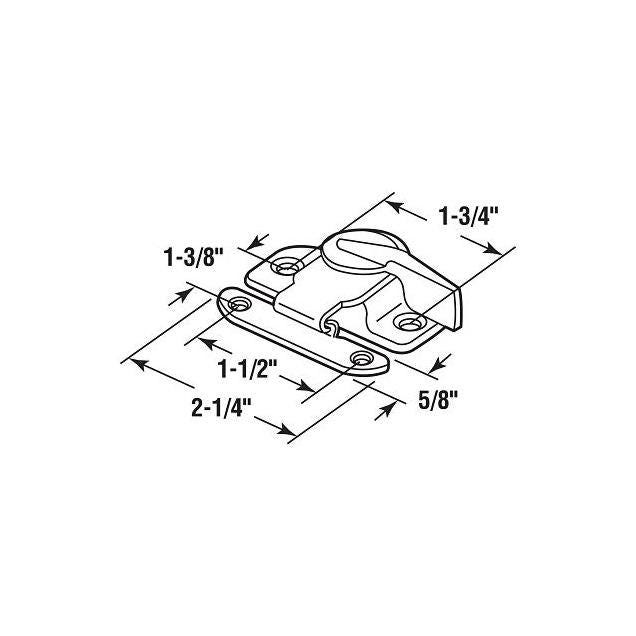 Prime-Line 1-3/4 In. Bright Brass-Plated Stamped Steel Double Hung Sash Lock with Draw Tight Cam-Action Latch Design - photo 2
