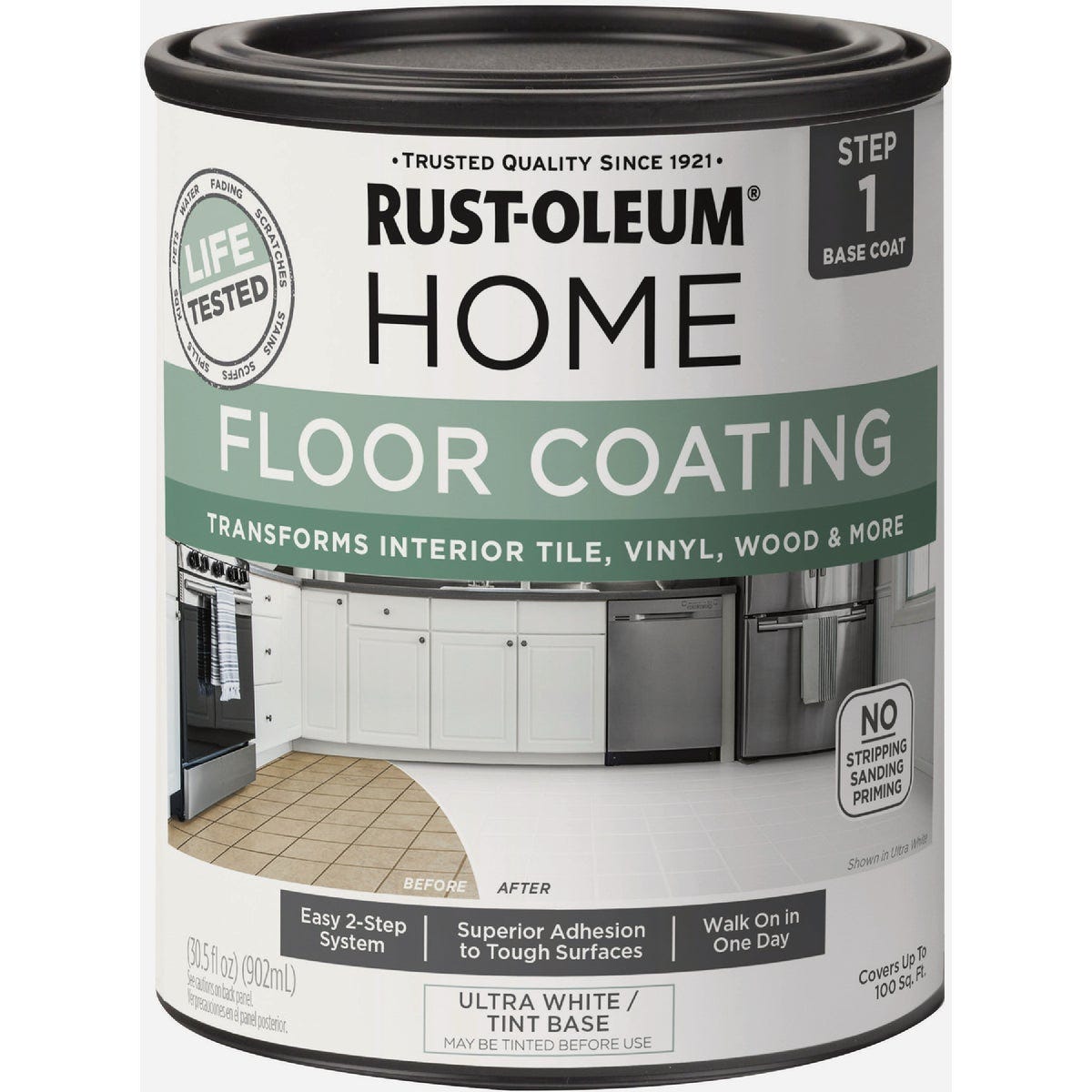 Rust-Oleum Home Floor Coating, Matte Ultra White Tint Base, Quart - photo 2 Rust-Oleum Home Floor Coating, Matte Ultra White Tint Base, Quart - photo 2