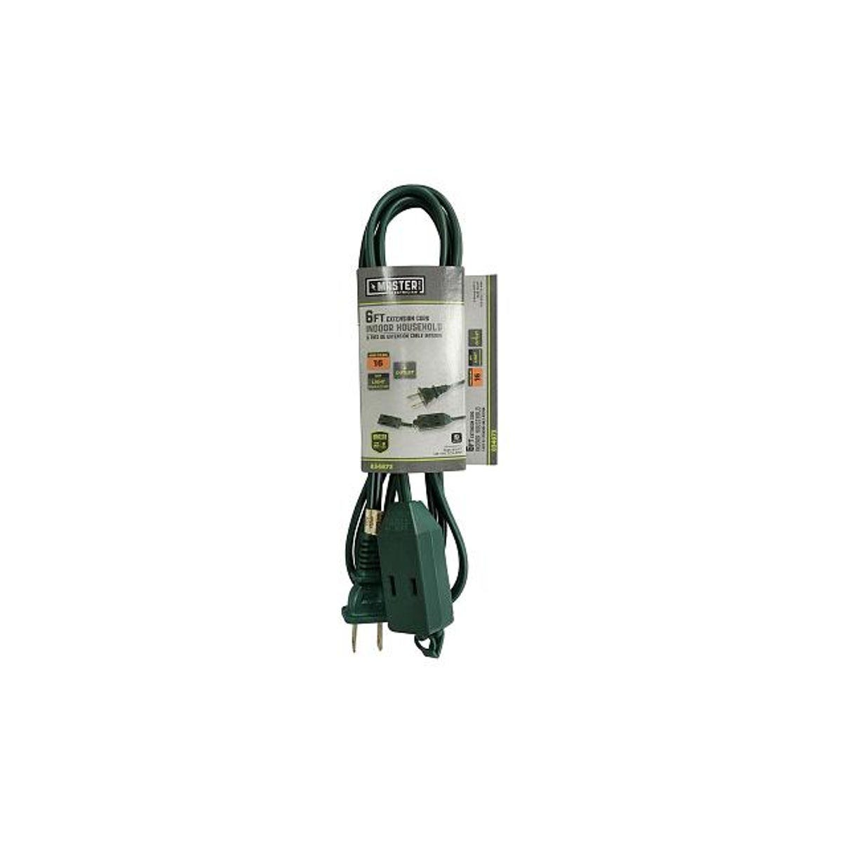 Master Electrician 6 Ft. 16/2 Green Cube Tap Extension Cord Master Electrician 6 Ft. 16/2 Green Cube Tap Extension Cord