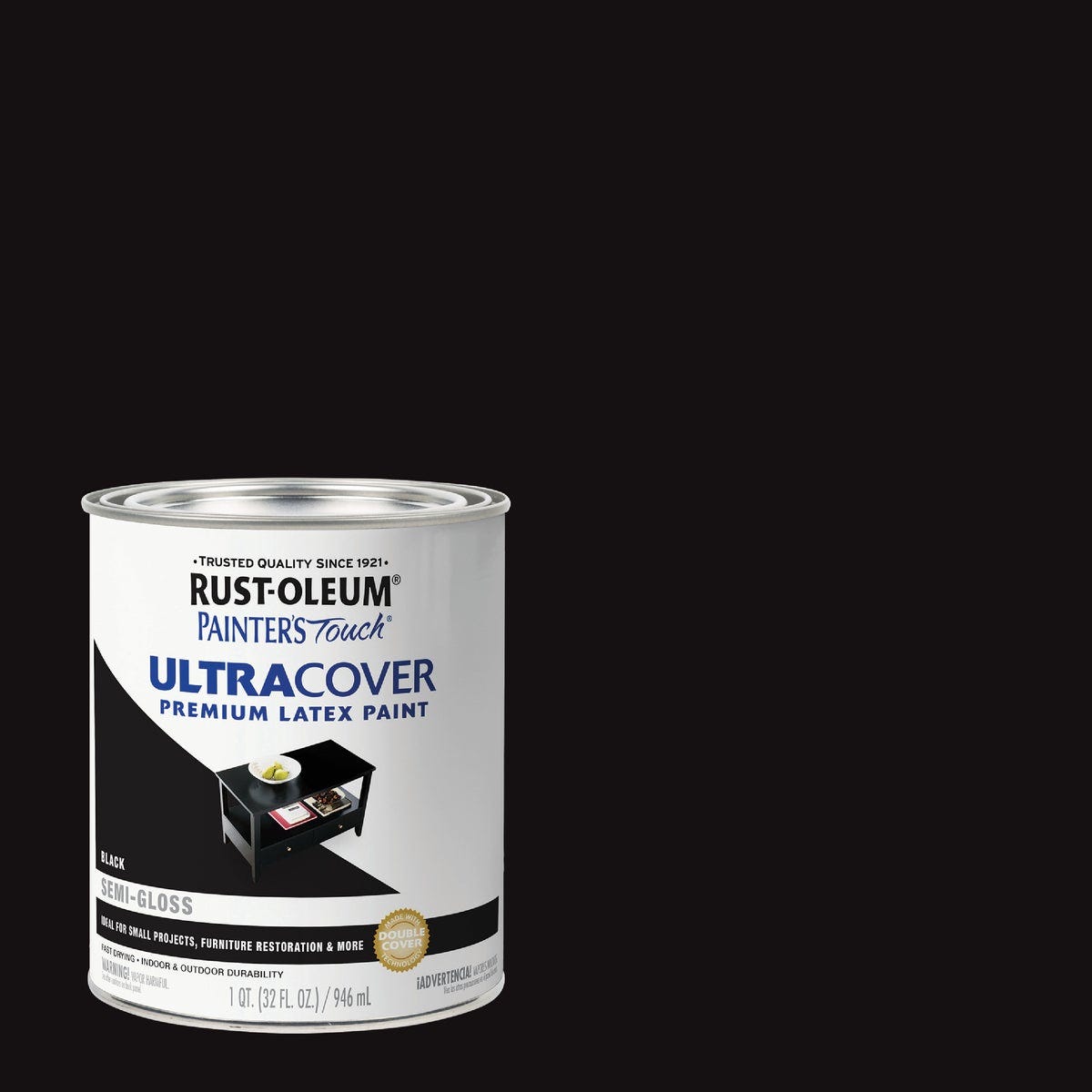 Rust-Oleum Painter's Touch 2X Ultra Cover Premium Latex Paint, Semi-Gloss Black, 1 Qt. Rust-Oleum Painter's Touch 2X Ultra Cover Premium Latex Paint, Semi-Gloss Black, 1 Qt.
